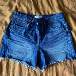 Madewell denim shorts with fringe